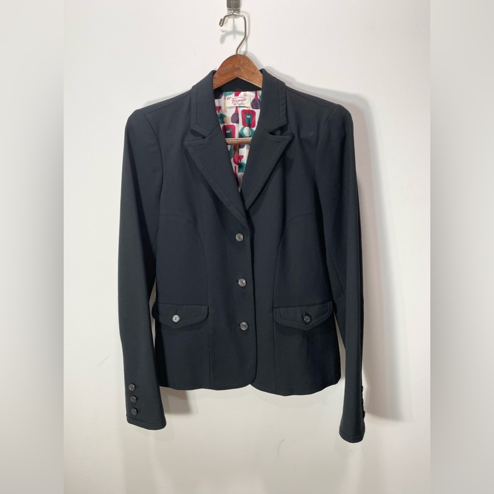 An Original Penguin Women’s Black Blazer With Fun‎ Perfume Bottle Lining Size 8